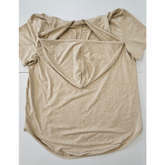 zuda Womens Z-Cool Jersey Short Sleeve Hooded Pullover Heather Oatmeal Small - Picture 11 of 15